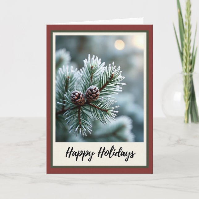 Pinecone Rustic Christmas Card (Front)