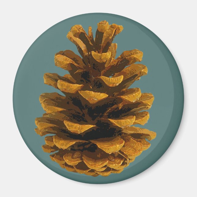 Pinecone rustic nature magnet (Front)