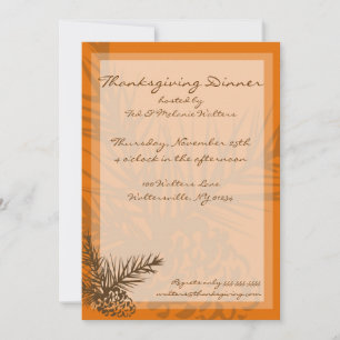 Pinecone Thanksgiving Dinner Party Invitations
