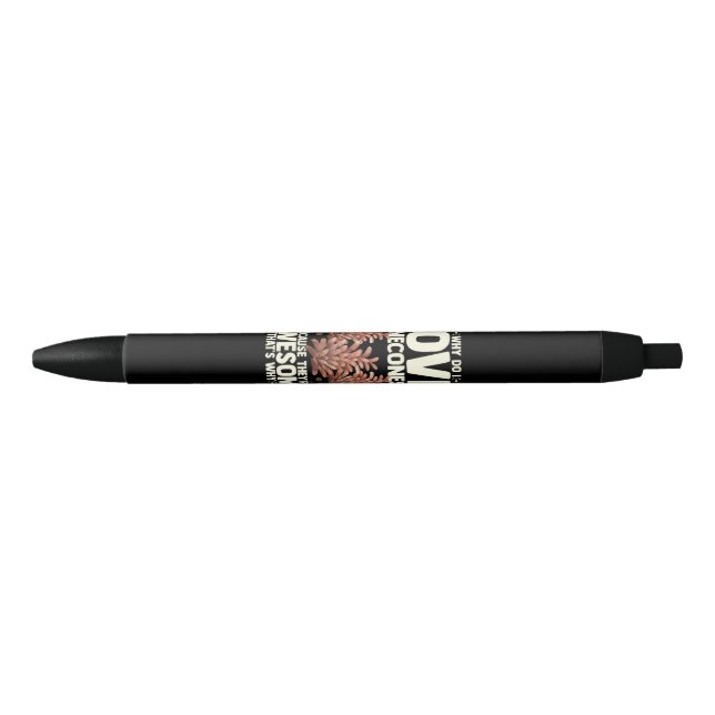 Pinecone Tree Funny Plant Mountain Forest Black Ink Pen (Front)
