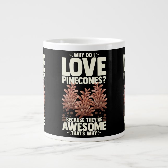Pinecone Tree Funny Plant Mountain Forest Large Coffee Mug (Front)