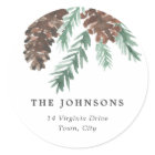Pinecone Watercolor Return Address