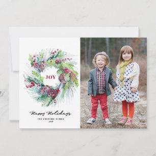 Pinecone Wreath Christmas Holiday Card