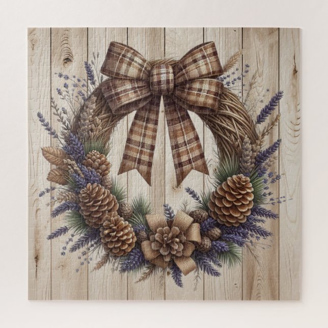 Pinecone Wreath Puzzle (Vertical)