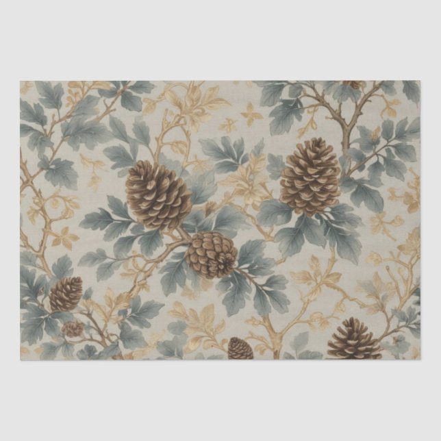 Pinecones and Branches Tissue Paper (Front)