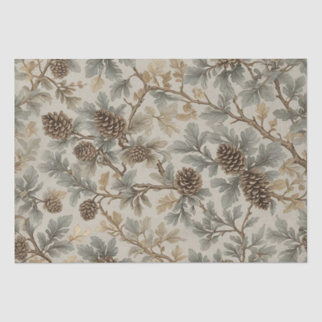 Pinecones and Branches Tissue Paper (Front)