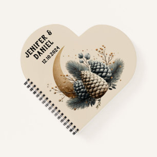 Pinecones and Crescent Moon Winter Love Notebook