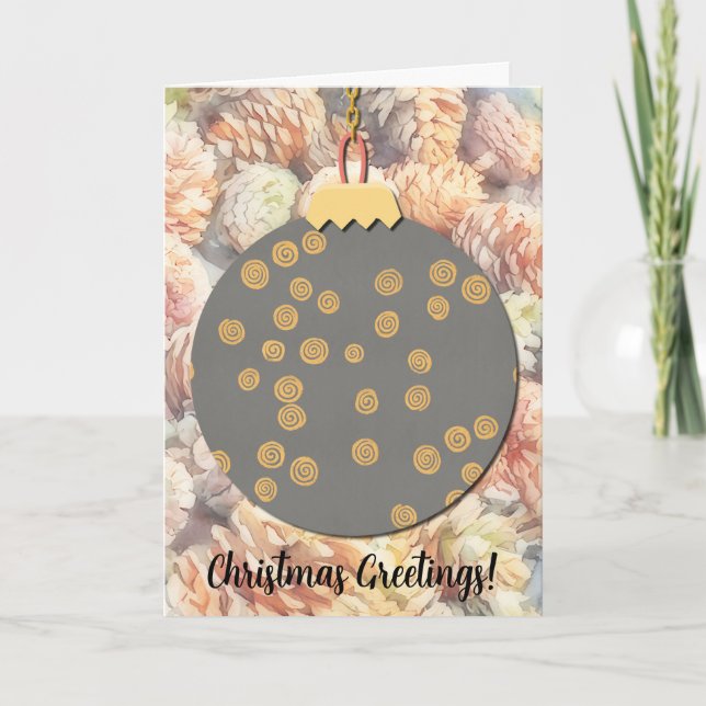 Pinecones and Decor Christmas Holiday Card (Front)