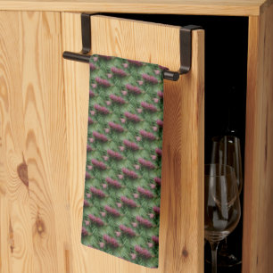 Pinecones And Pine Needles Nature Pattern  Tea Towel