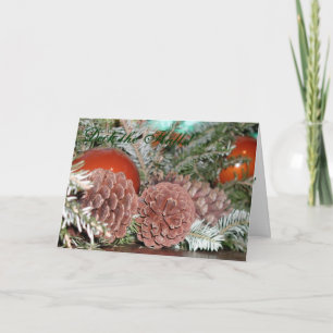 Pinecones at Christmas Holiday Card
