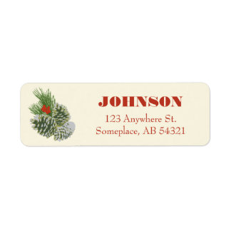 Pinecones & Berries Christmas Holiday Labels