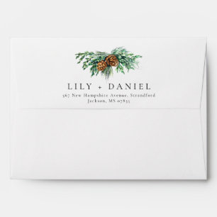 Pinecones Forest Woodland Wedding Envelope