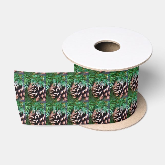 Pinecones Satin Ribbon (Spool)