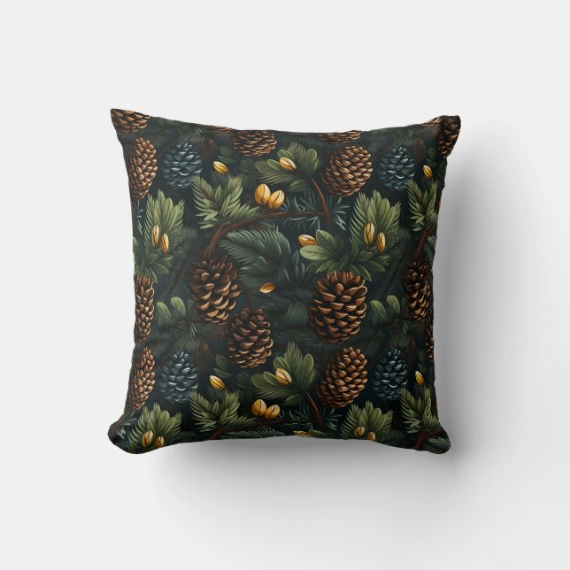 Pinecones Throw Pillow (Front)