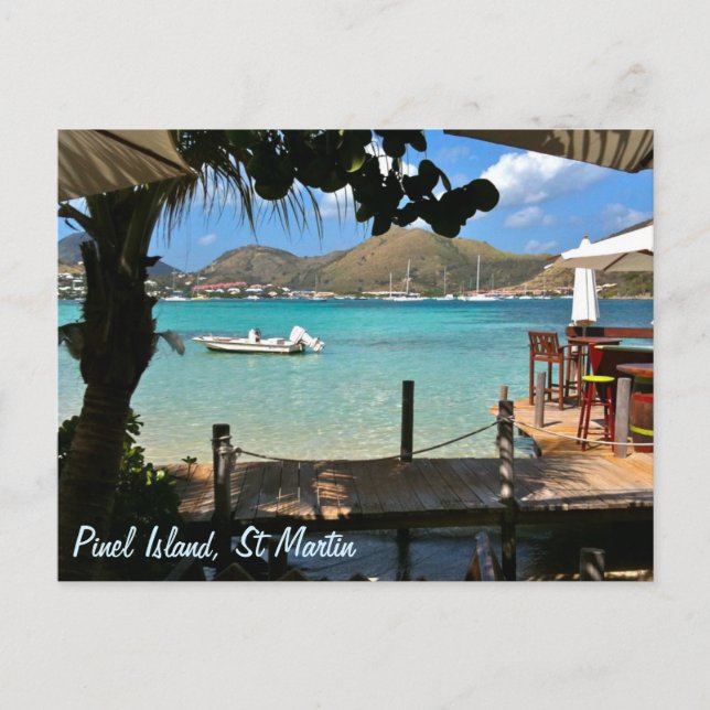 Pinel Island St Martin SXM Postcard (Front)