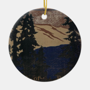 Pines and Mountains old book cover ornament