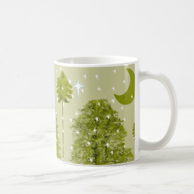 Pines Christmas Star Mug with  Green Moon (Right)