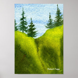 Pines on a Hill #2 Art Print
