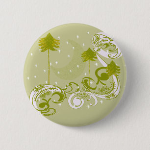 Pines with Moon-Customise Change BackGround Colour 6 Cm Round Badge