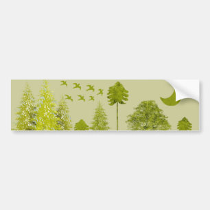 Pines with Moon-Customise Change BackGround Colour Bumper Sticker