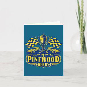 Pinewood derby cub scouts chequered flag racing card
