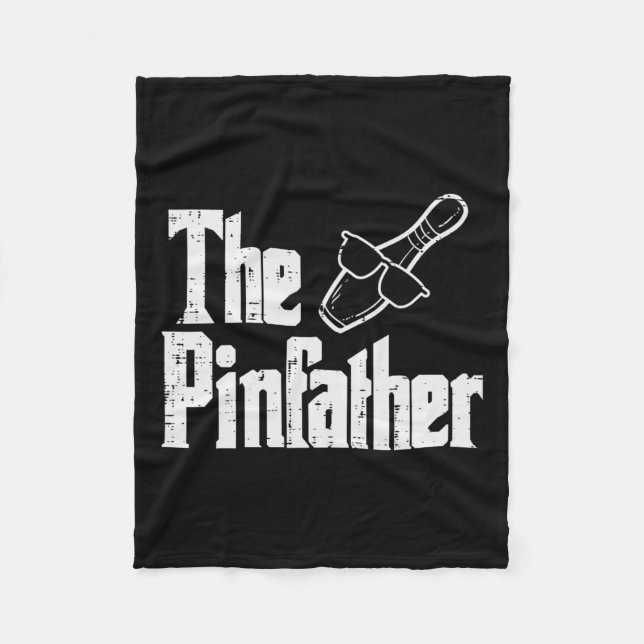 Pinfather Bowling Dad Fathers Day Bowler Daddy Pap Fleece Blanket (Front)