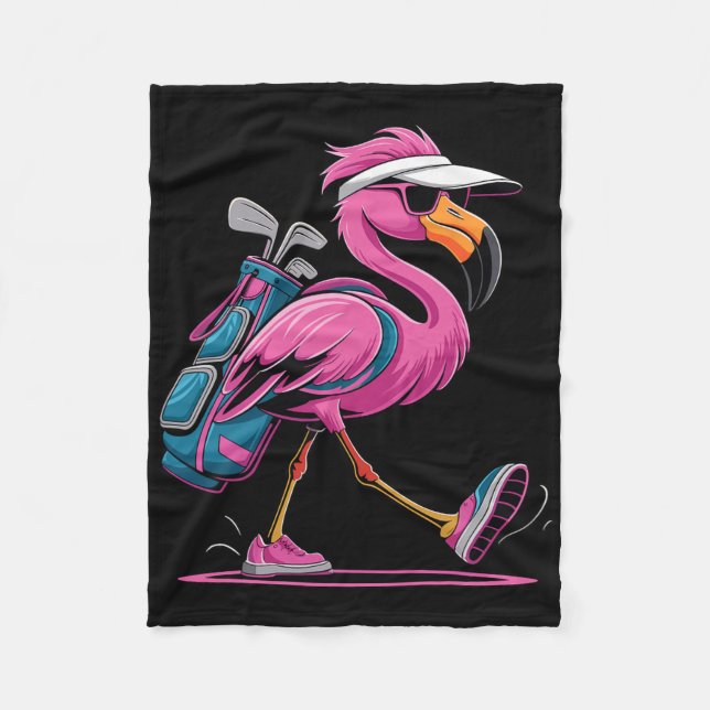 Ping Flamingo Golf Sungles Woman Ladies Men Golf L Fleece Blanket (Front)