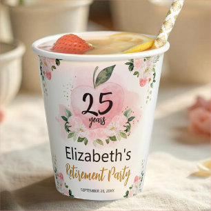 Ping Gold Apple Teacher Retirement Party Paper cup