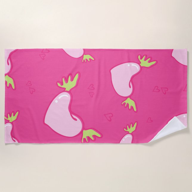 Ping hearts beach towel (Front)