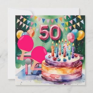  Ping pong 50th Birthday  Card
