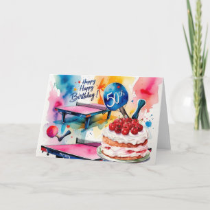  Ping pong 50th Birthday  Card