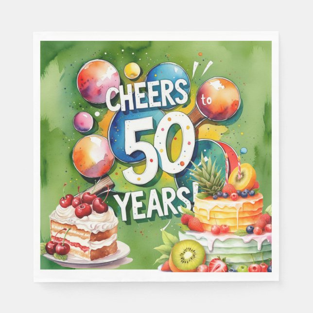 Ping Pong 50th Birthday, Napkin (Front)