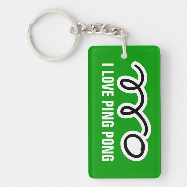 Ping pong ball keychain with personalised name (Front)