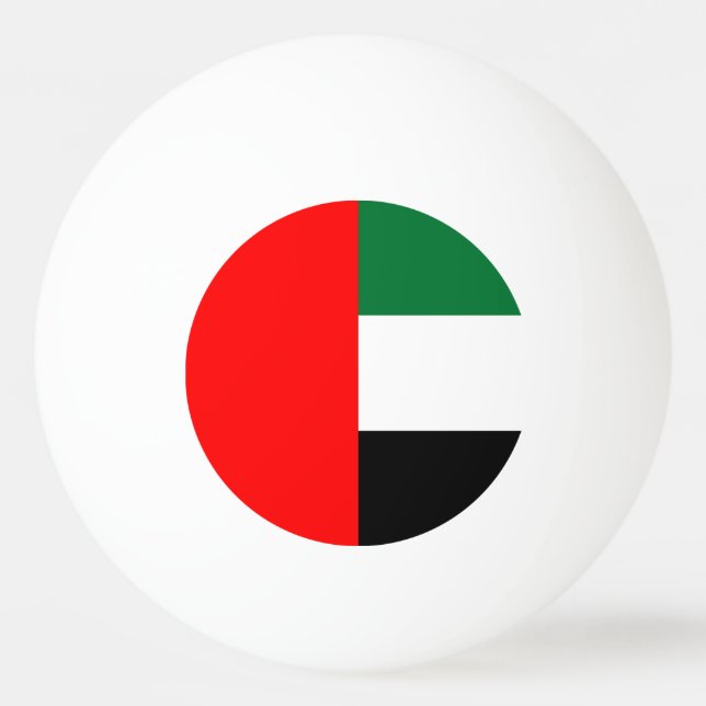 Ping pong ball with Flag of UAE (Front)
