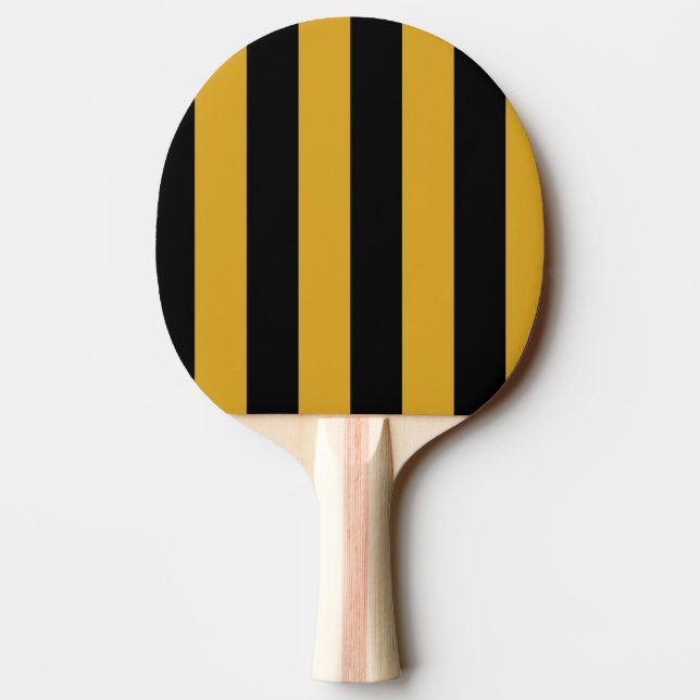 Ping Pong Bat/Paddle - Black and Golden Rod Paddle (Back)