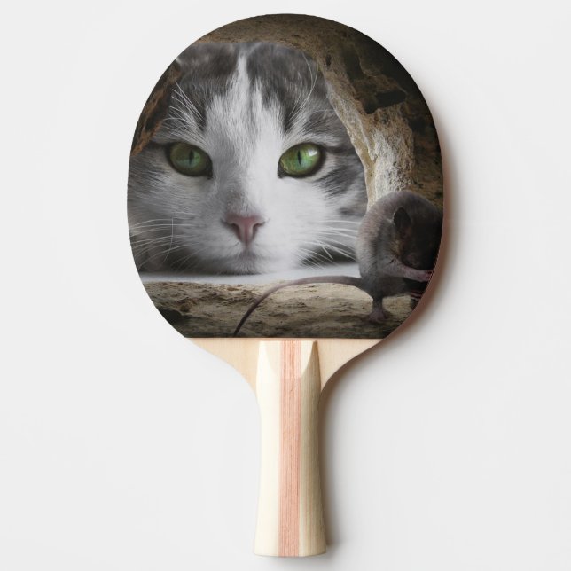 Ping Pong Cat and Mouse blade Paddle (Front)