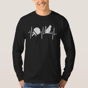 Ping-Pong Cat Heartbeat Table Tennis T-Shirt
