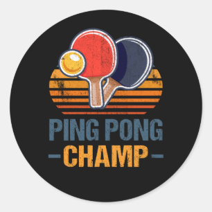 Ping Pong Champ Table Tennis Player Athlete Coach  Classic Round Sticker