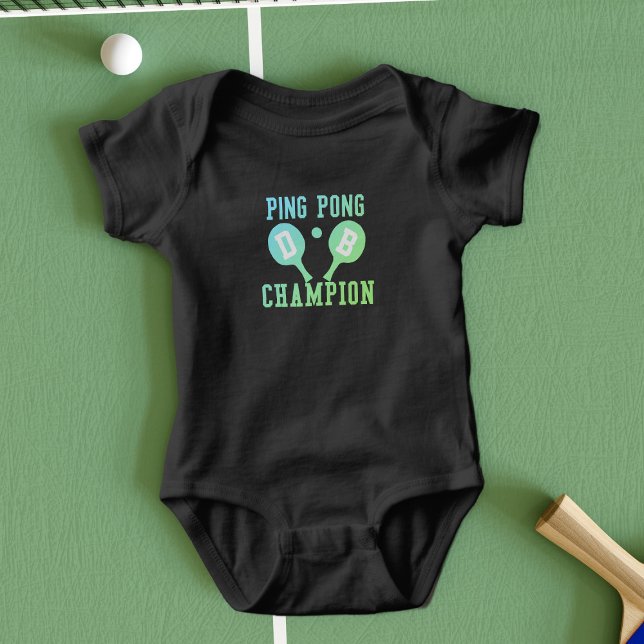 Ping Pong Champion Monogrammed Baby Bodysuit (Is there a future ping pong champion in your family? Just add their initials!)