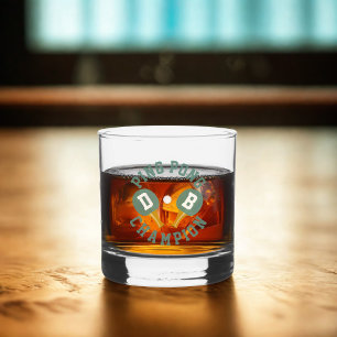 Ping Pong Champion Personalized Whiskey Glass