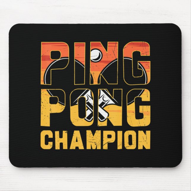 Ping Pong Champion Retro Table Tennis  Mouse Pad (Front)