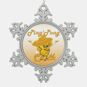 Ping Pong Chick #10 Snowflake Pewter Christmas Ornament