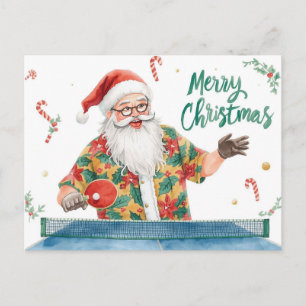 Ping Pong Christmas Santa Claus Hawaiian Shirt Holiday Postcard