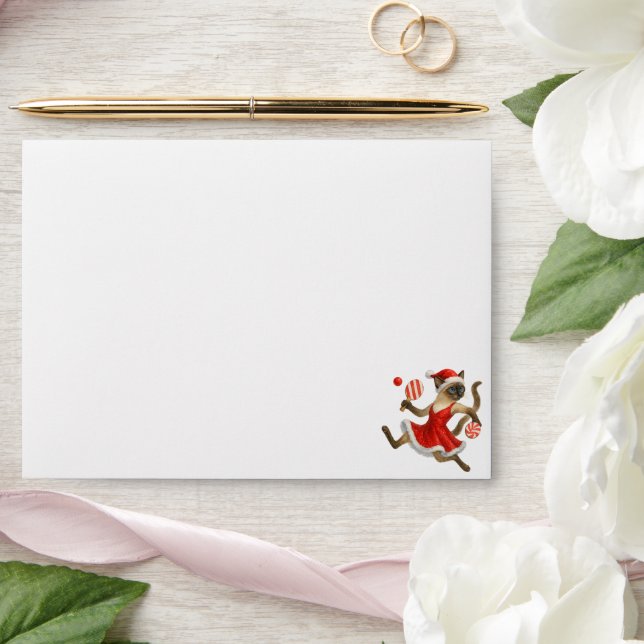 Ping Pong Christmas themed for Siamese Cat Lovers  Envelope (Wedding)