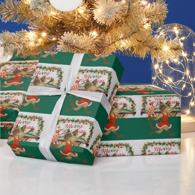 Ping Pong Christmas Themed for Siamese Cat Lovers  Wrapping Paper (Holidays)