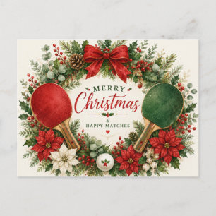 Ping pong Christmas themed Postcard