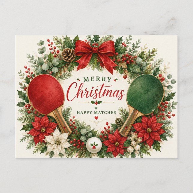 Ping pong Christmas themed  Postcard (Front)