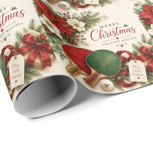 Ping pong Christmas themed  Wrapping Paper (Roll Corner)