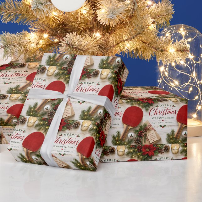 Ping pong Christmas themed  Wrapping Paper (Holidays)
