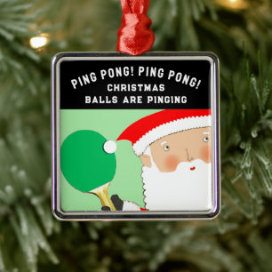 Ping-Pong Holiday Gift Metal Tree Decoration